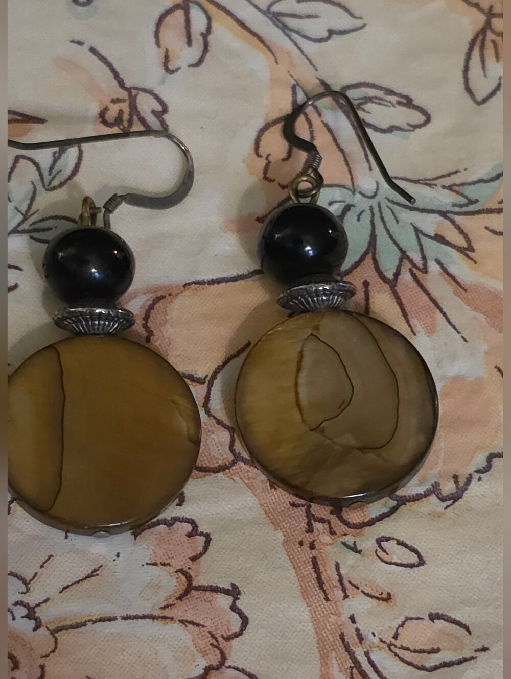 4/$25 Deal! Vintage Brown Disc Drop Earrings